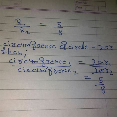 The ratio of the radii of two circles is 5:8. What will be the ratio of ...