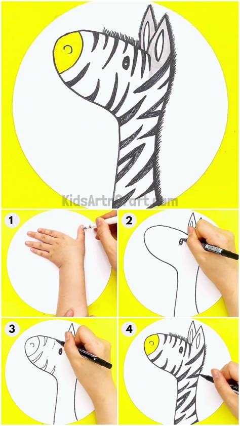 Easy Handprint Zebra Drawing Tutorial For Kids Check more at https ...