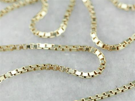14K Genuine Yellow Gold Italian Made Box Necklace Chain with Lobster ...