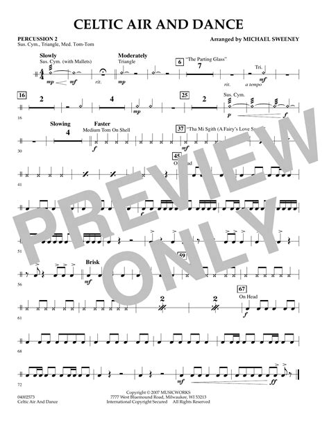 Celtic Air and Dance - Percussion 2 by Michael Sweeney Sheet Music for ...