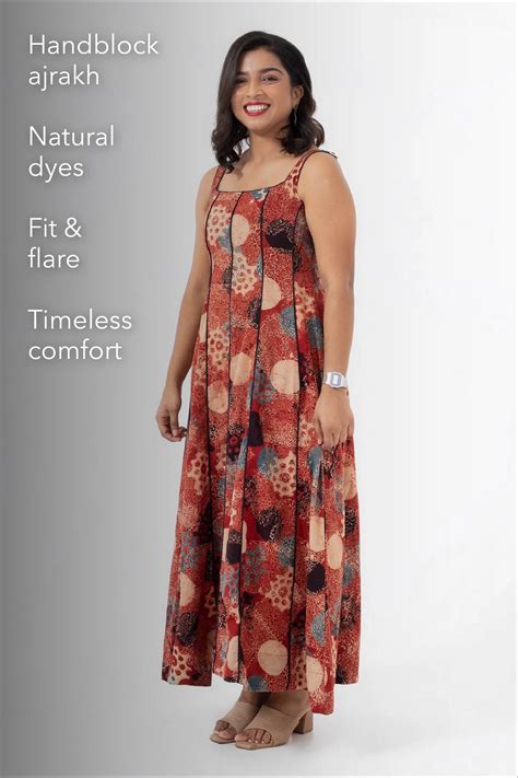 Block printed Alizarine Panel Dress | Inkriti