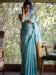 Linen Zari Aqua Blue Saree With Blouse Piece|Raga Abheri|Suta