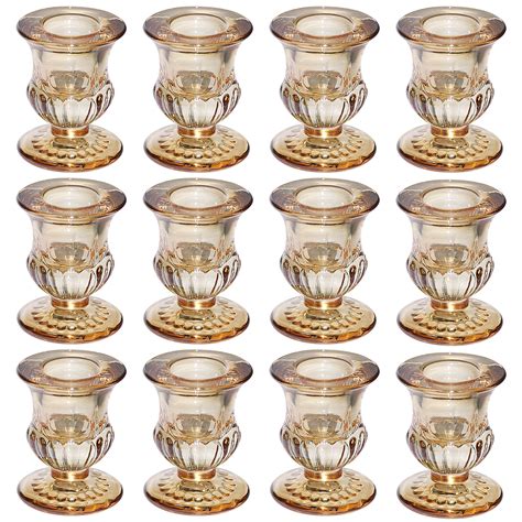 HofferRuffer Taper Glass Candle holder, Set of 12 for Table Centerpiece ...