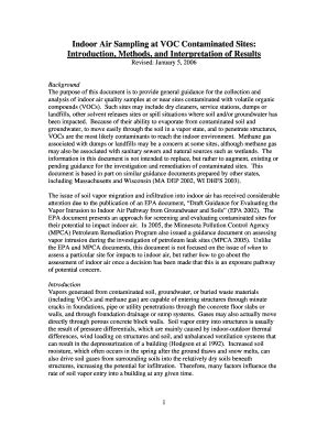 Indoor Air Sampling At VOC Contamiinated Sites. Indoor Air Sampling At ...