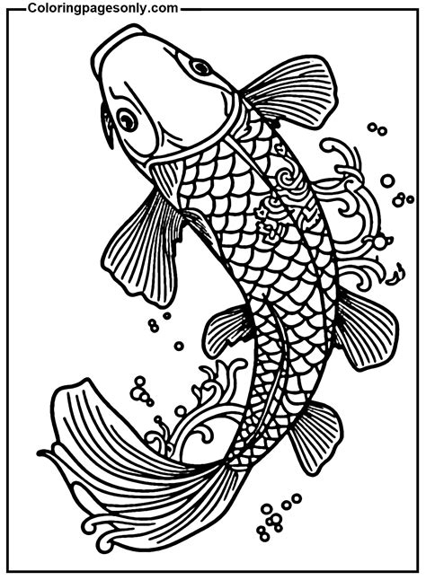 Koi Fish Coloring Pages Free Printable