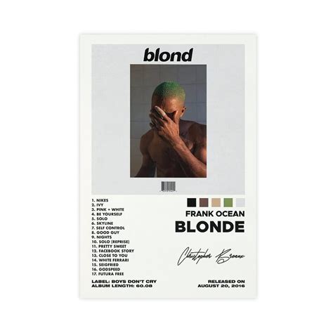 Blonde Poster Album Cover Poster Canvas Poster Wall Art Decor Print ...