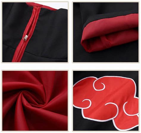 Buy Full Set Akatsuki Robe Cloak Anime Cosplay Costume with Headband ...