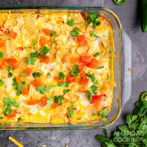 Mexican Chicken Casserole - Amanda's Cookin' - Casseroles