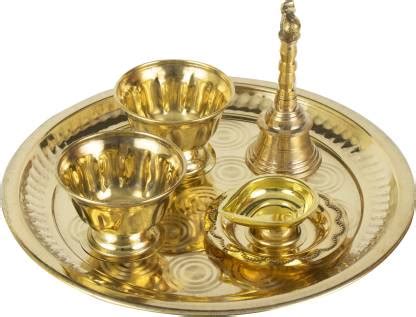 Spillbox Traditional Handcrafted Brass Thali/Aarti Plate for Pooja ...