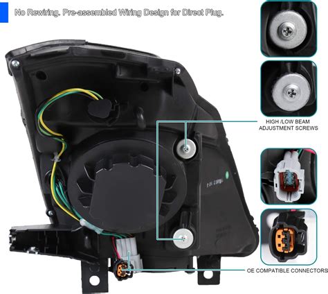 Buy SPEC-D TUNING LED Signal Projector Headlights Head Lamps Black ...