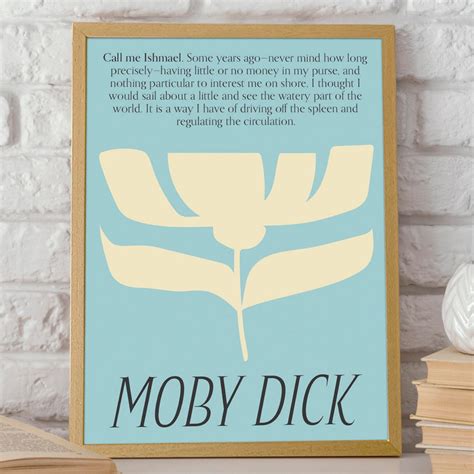 Call Me Ishmael Moby Dick Motivational Wall Art Bedroom - Etsy