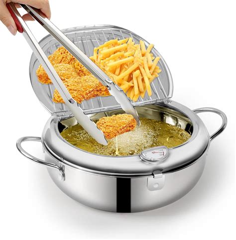 Amazon.com: Gomakren Deep Fryer Pot, 304 Stainless Steel Frying Pot ...