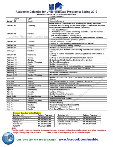 EWU Academic Calendar Spring 2013 | PDF | Academic Term | Learning