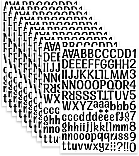 Vinyl Letter Number Stickers, 10 Sheets Sticky Letters and Numbers ...