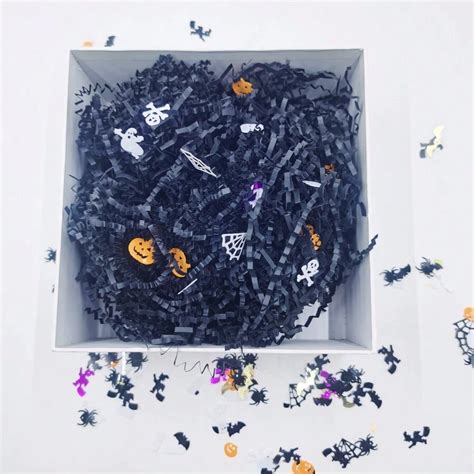 Halloween Wrinkled Raffia Grass Fruit Gift Box Packaging Decoration ...