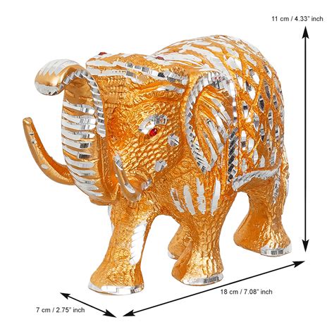 Golden Elephant Handcrafted Decorative Metal Figurine – eCraftIndia