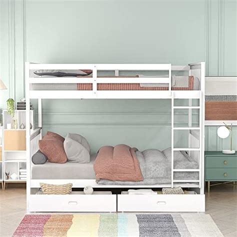 Twin-Over-Twin Bunk Bed with Two Storage Drawers and | Ubuy India