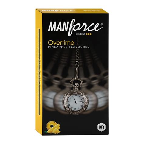 Buy Manforce Overtime Pineapple Flavoured Condoms for Men | 10 pcs ...