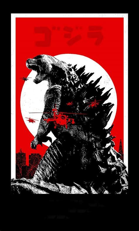 Download Cool Godzilla Red Art Wallpaper | Wallpapers.com