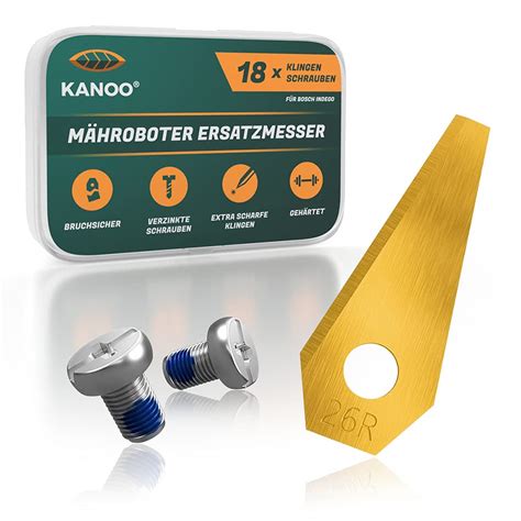 Kanoo Lawnmower Blade 18 X Titanium Blades For Bosch Indego ...