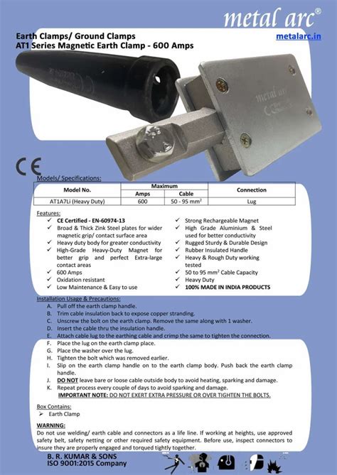 Magnetic Earth Clamp - ISI Marked Magnetic Earth Clamp AT1 Series ...