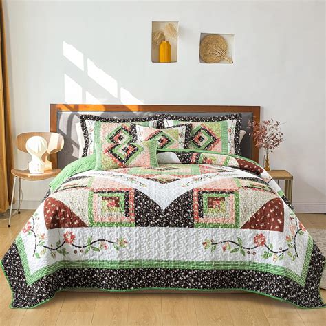 Amazon.com: BEDIFANY Queen Size Quilt Set - Lightweight Cotton Filling ...