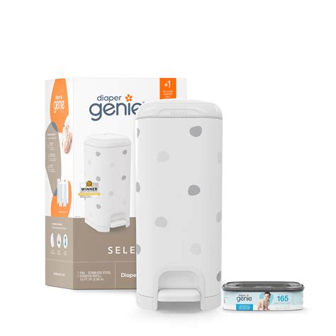 Diaper Genie Select Pail (Polka Dot) is Made of Durable Stainless Steel ...