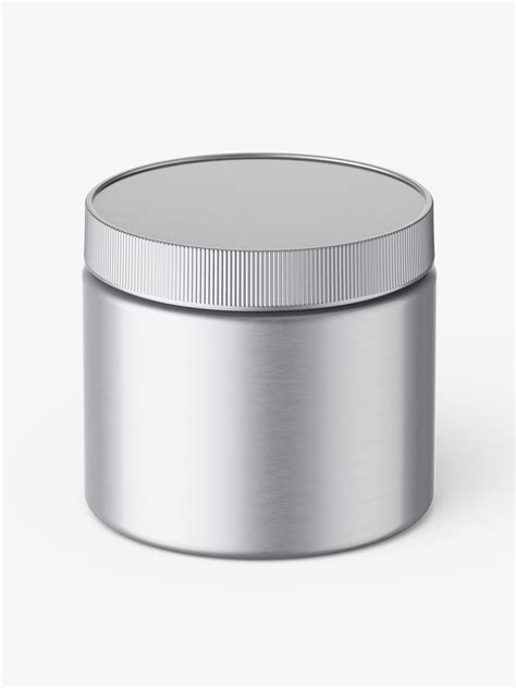 Jar with tampered lid mockup / metallic / top view - Mockups Design