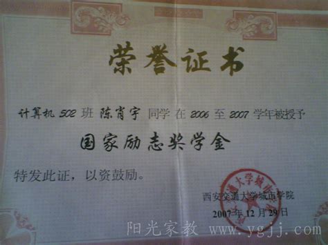 2008年安徽省力学学会力学优秀学生奖荣誉证书