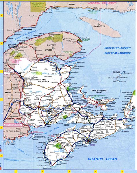 New Brunswick highways map.Free printable road map of New Brunswick, Canada