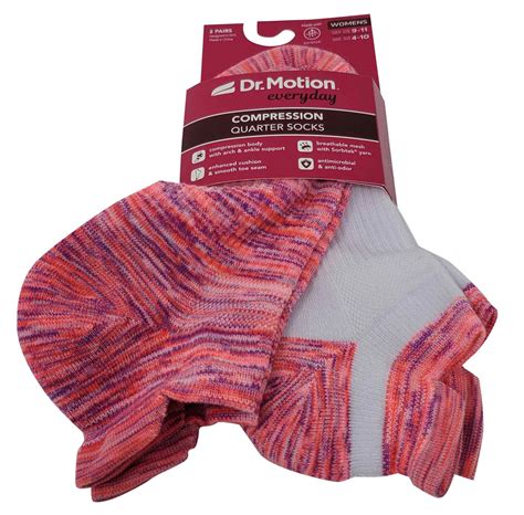Ankle Socks | Dr Motion Compression Socks | Pink & White ( 2 Pack ...
