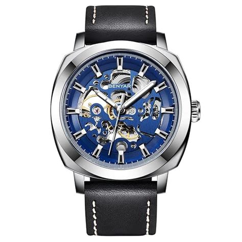 BENYAR Automatic Mechanical Self Wind Skeleton Analogue Watch For Men