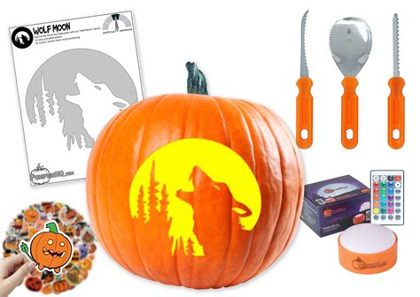 Wolf Howling At Moon Pumpkin Stencil Howling Wolf Moon Pumpkin Carving