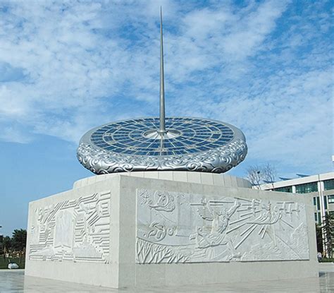 户外大型金属不锈钢古代计时器太阳表日晷雕塑公园校园指南针摆件-淘宝网