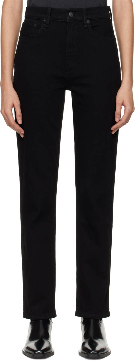 rag & bone Black 'The Wren' High-Rise Slim Jeans Rag and Bone