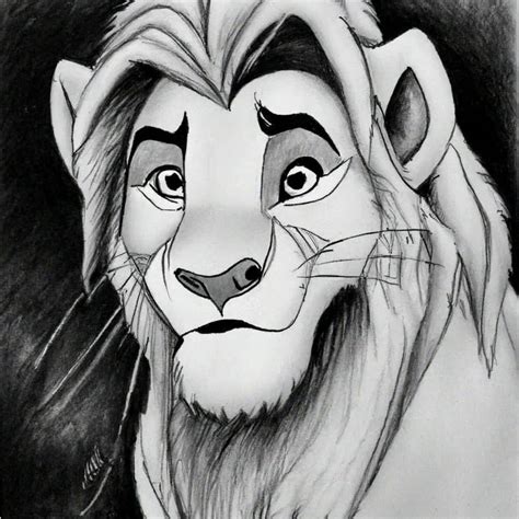 Lion King Pencil Drawing