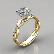 Yellow Gold Engagement Rings Sale by Twist Cushion Cut Engagement Ring Forever Moissanite Yellow Gold Engagement Rings Sale