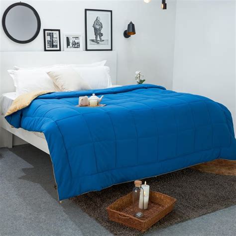 Buy SPACES Silkysoy Blue Solid Microfiber King Quilt from Spaces at ...