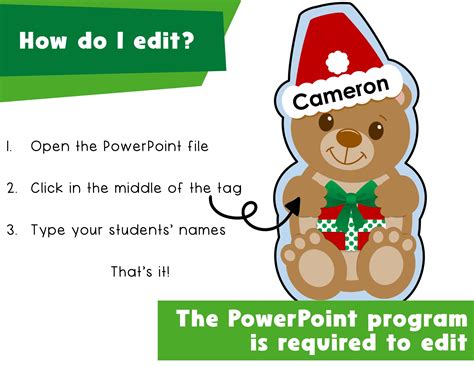 Editable Christmas Bear Cubby Tags | Winter Cubby Name Tags | Made By ...