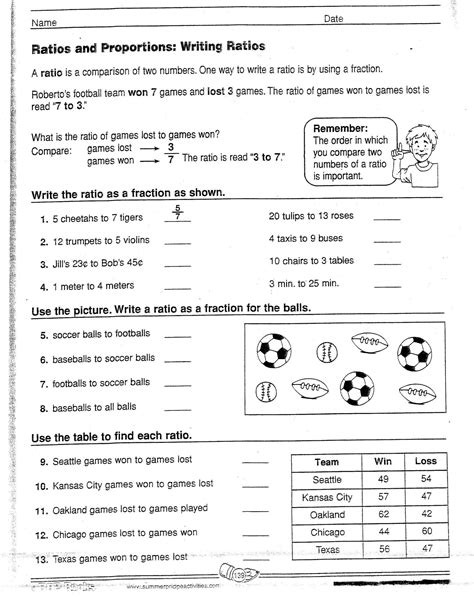 Ratios And Unit Rates Worksheets