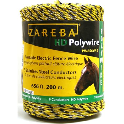 Zareba PW656Y9-Z 200-Meter 9-Conductor Portable Electric-Fence Polywire ...