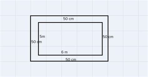 a room is 6 m long and 5 m wide. It has a 50 cm wide veranda all around ...