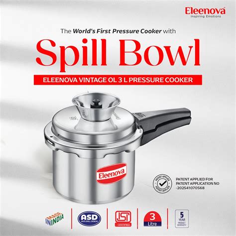 Eleenova Vintage Aluminium Pressure Cooker -3 L | World's First Pressu
