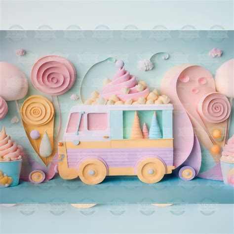 Ice Cream Truck - Baby Printed Backdrops – Madras Prop Store