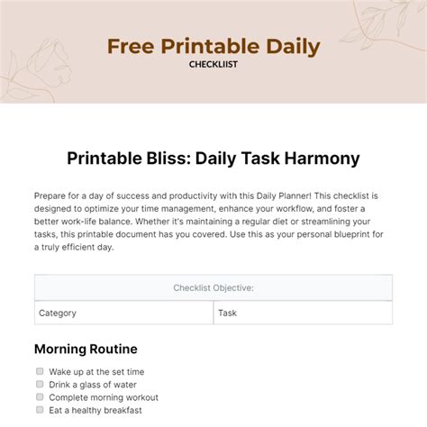 Free Printable Daily Checklist 的图像结果