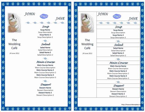 Microsoft Office Menu Templates For Word - Free Word Template
