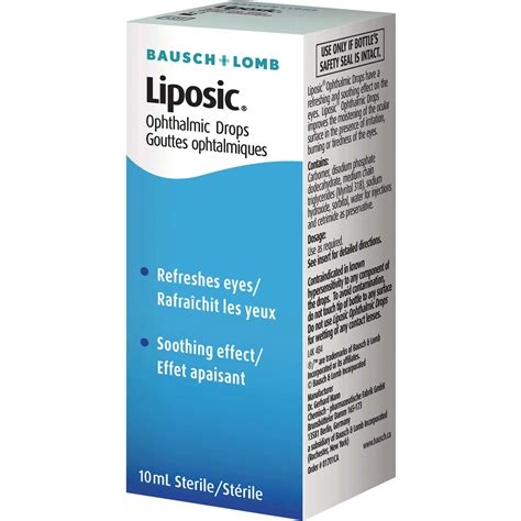 Liposic Ophthalmic Drops - Refreshing Eye Relief for Irritation, Burning, and Tiredness - 10ml ...