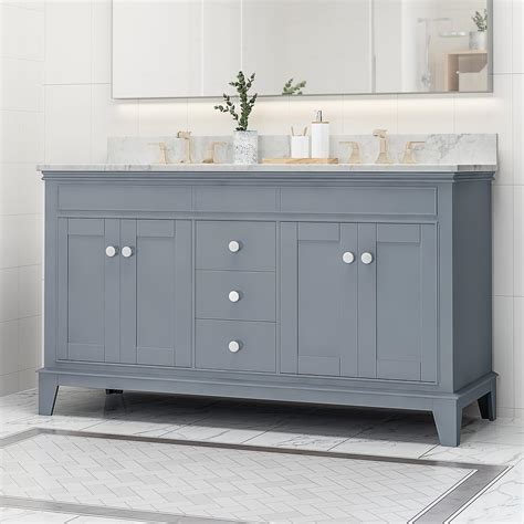 LUMISOL 60 Bathroom Vanity Double Sink with Marble India | Ubuy