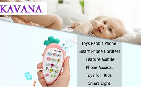 Buy KAVANA Kids Mobile Phone Toy for 1 Year Old Baby with 3D Lights ...