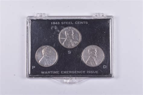 High Grade 1943 P D S Complete Set Lincoln Wheat STEEL WWII 'Silver ...